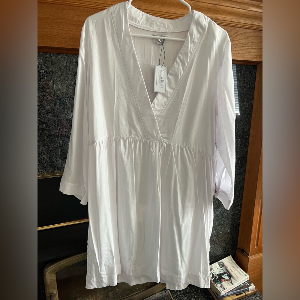 White V-Neck Mini Dress